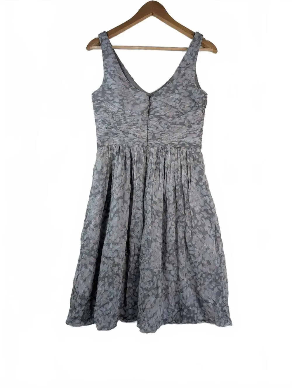 J.Crew Heidi Silk Chiffon Watercolor Short Dress in Smoke Grey Blush Size 6